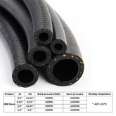 Fuel Hose Line Push Lock NBR Rubber SAE 30R7 3FT 5FT 10FT 15FT 25FT 30FT 300PSI Black